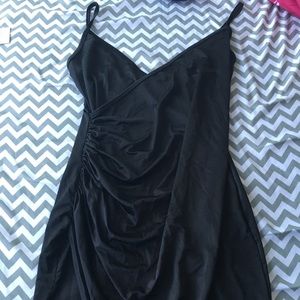 Black wrap mini dress
